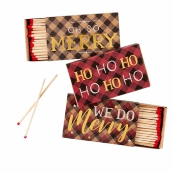 Mud Pie Other - Set of 3 plaid match boxes